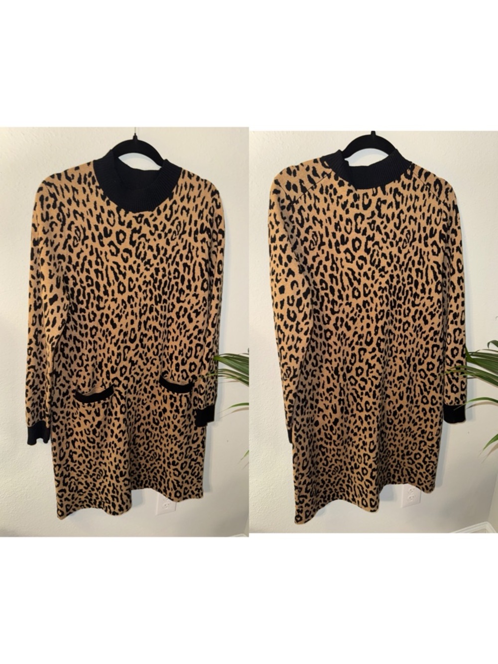 J. Crew Leopard Print Midi Dress in Tan and Black